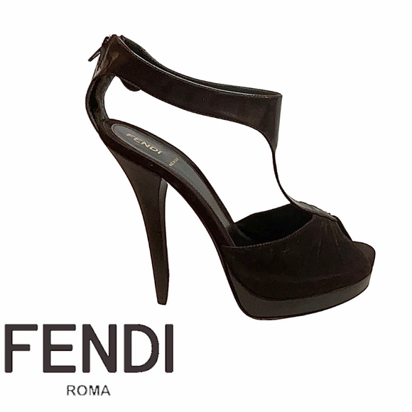 Fendi Shoes - Fendi Brown ‘Lisa’ T-Strap Platform Sandals